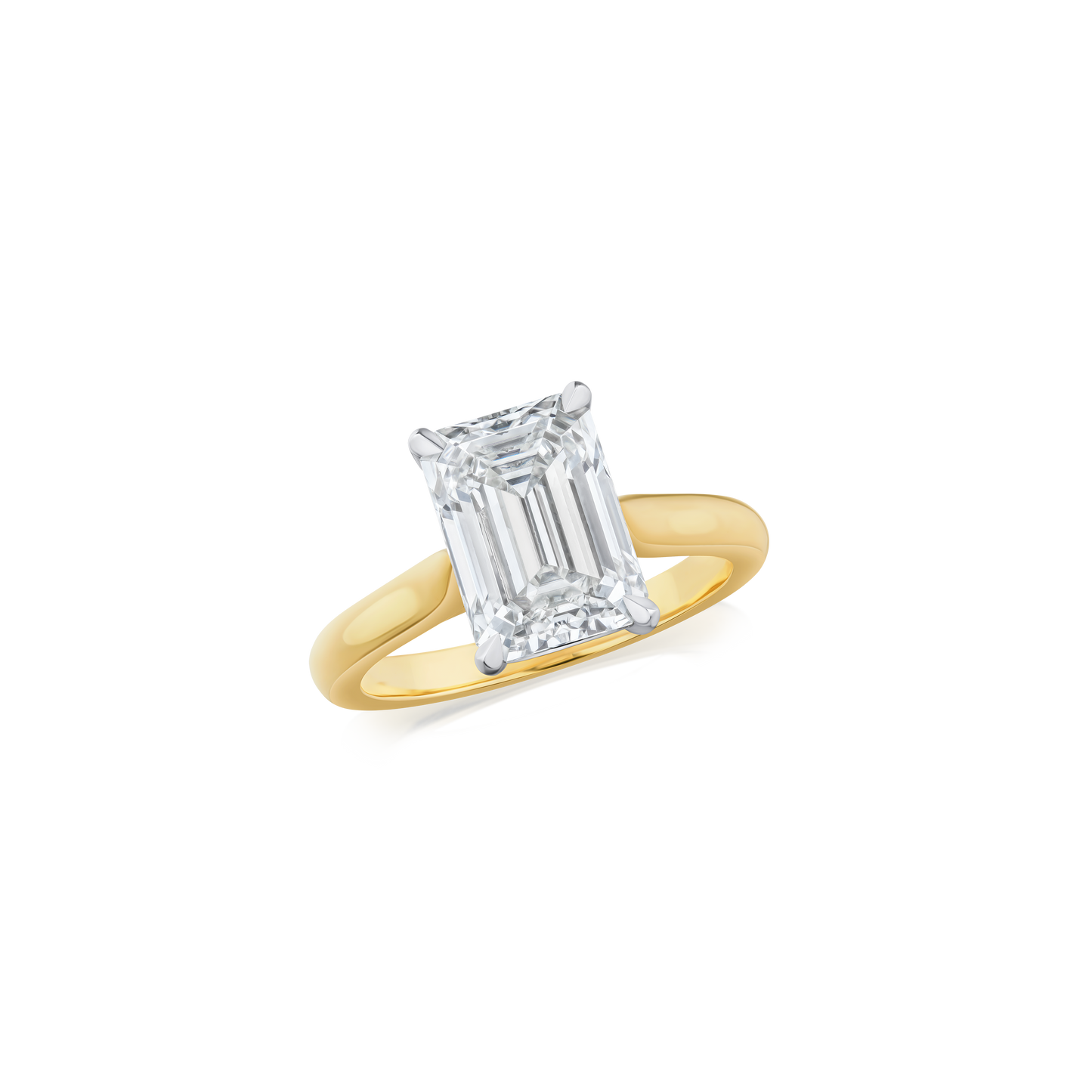 3.34ct Emerald Cut Diamond Solitaire Ring