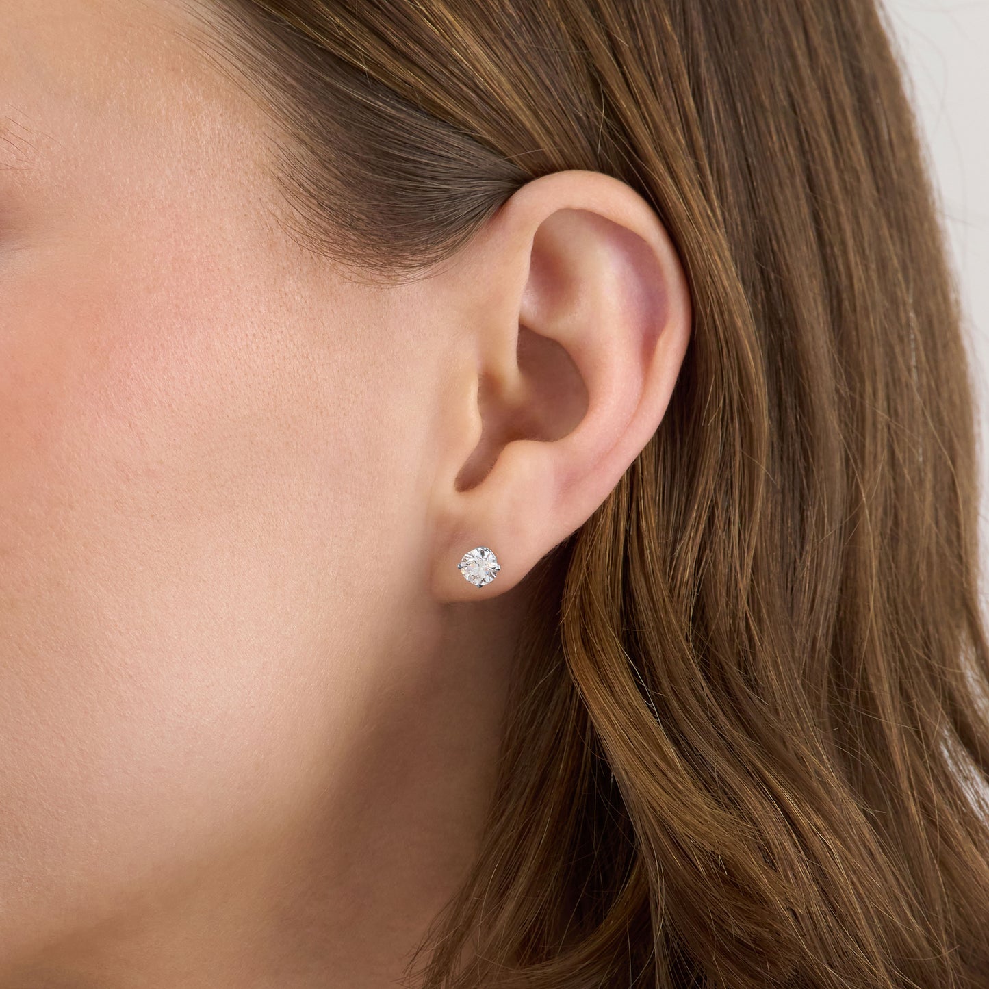 1.00ct Round Brilliant Cut Diamond Stud Earrings