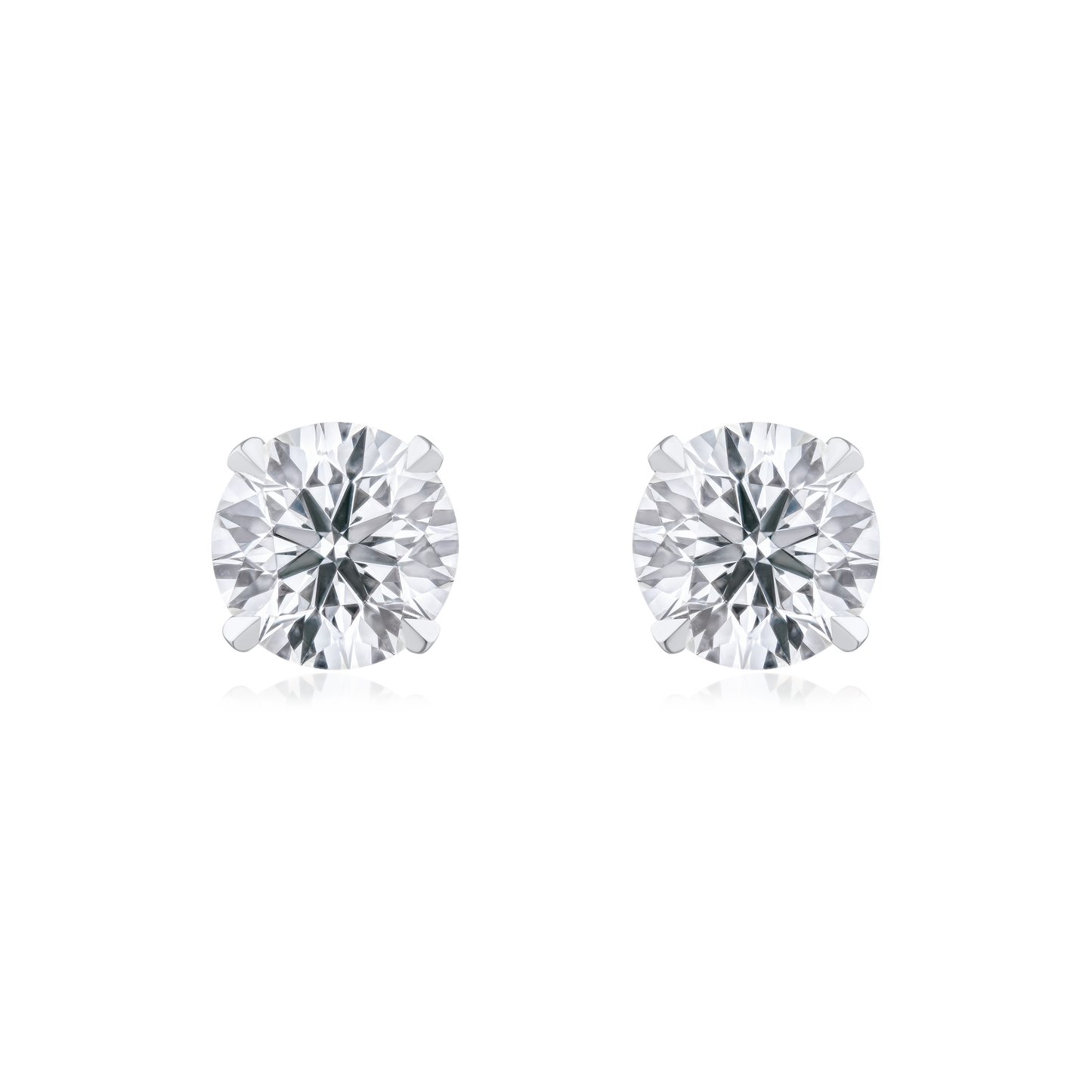 1.00ct Round Brilliant Cut Diamond Stud Earrings