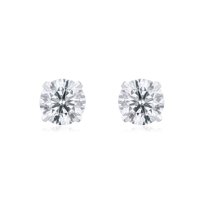 1.00ct Round Brilliant Cut Diamond Stud Earrings