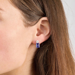 3.56ct Tanzanite and Diamond Drop Earrings