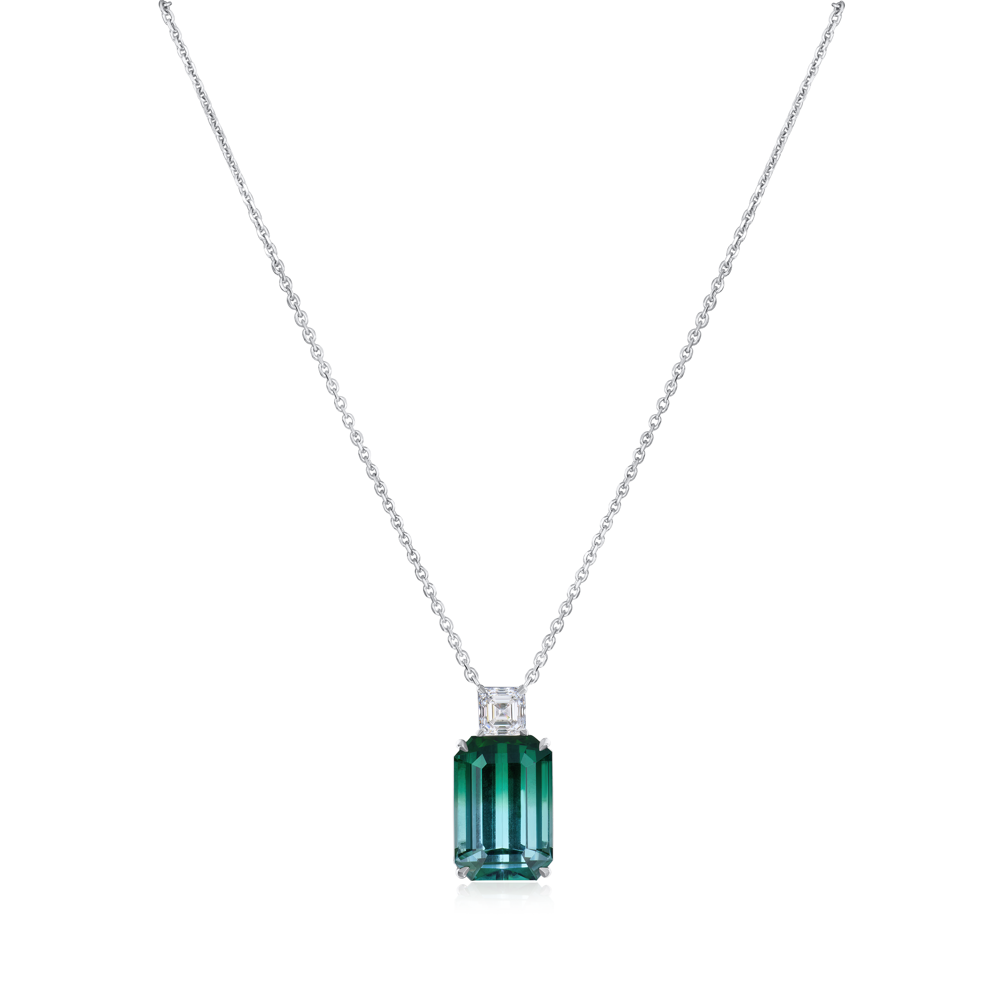 11.91ct Bi-Colour Tourmaline and Diamond Pendant