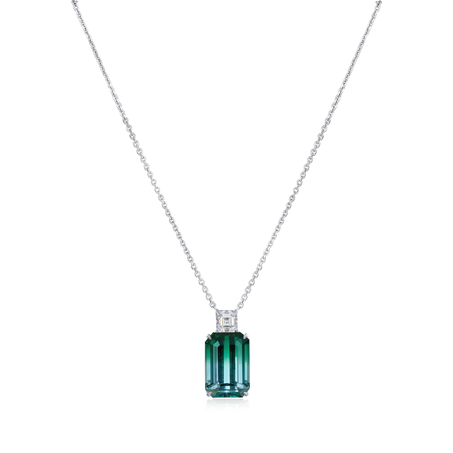 11.91ct Bi-Colour Tourmaline and Diamond Pendant