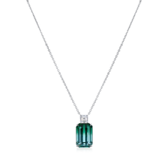 11.91ct Bi-Colour Tourmaline and Diamond Pendant