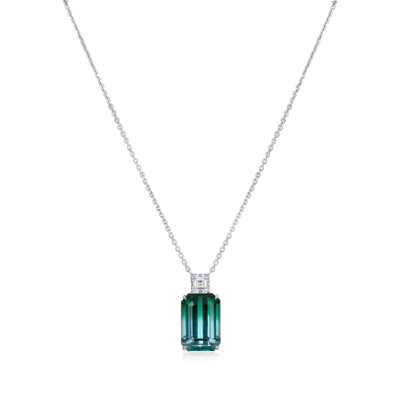 11.91ct Bi-Colour Tourmaline and Diamond Pendant