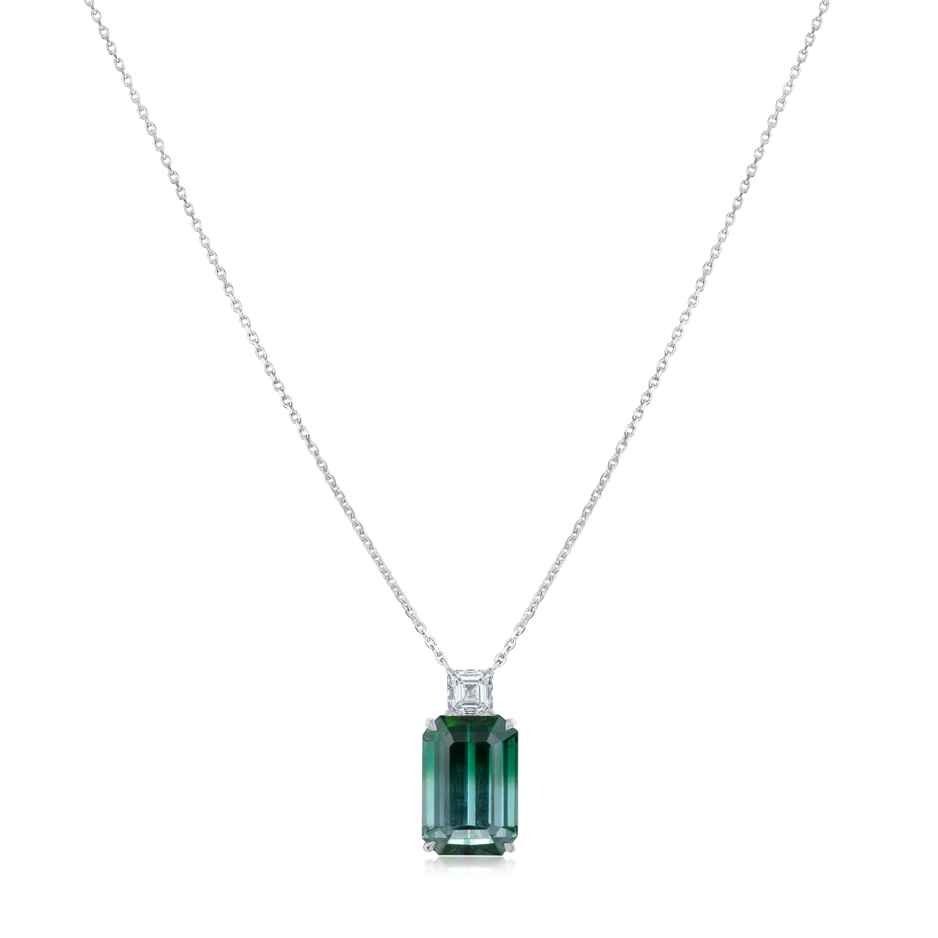 11.91ct Bi-Colour Tourmaline and Diamond Pendant