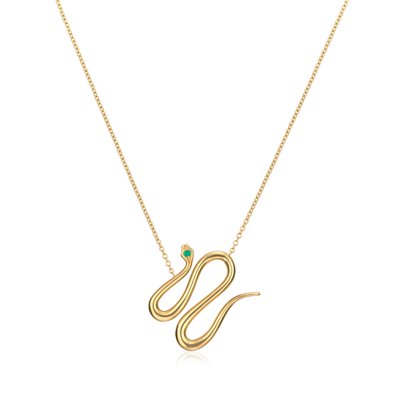 18ct Yellow Gold Serpent Pendant