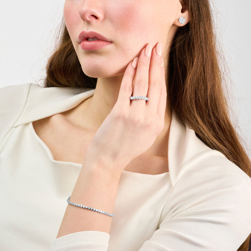 1.50ct Round Brilliant Cut Diamond Half Eternity Ring