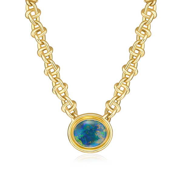 Opal Infinity 18ct Yellow Gold Necklace