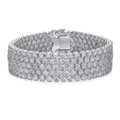 24.00cts Five Row Round Brilliant Cut Diamond Bracelet