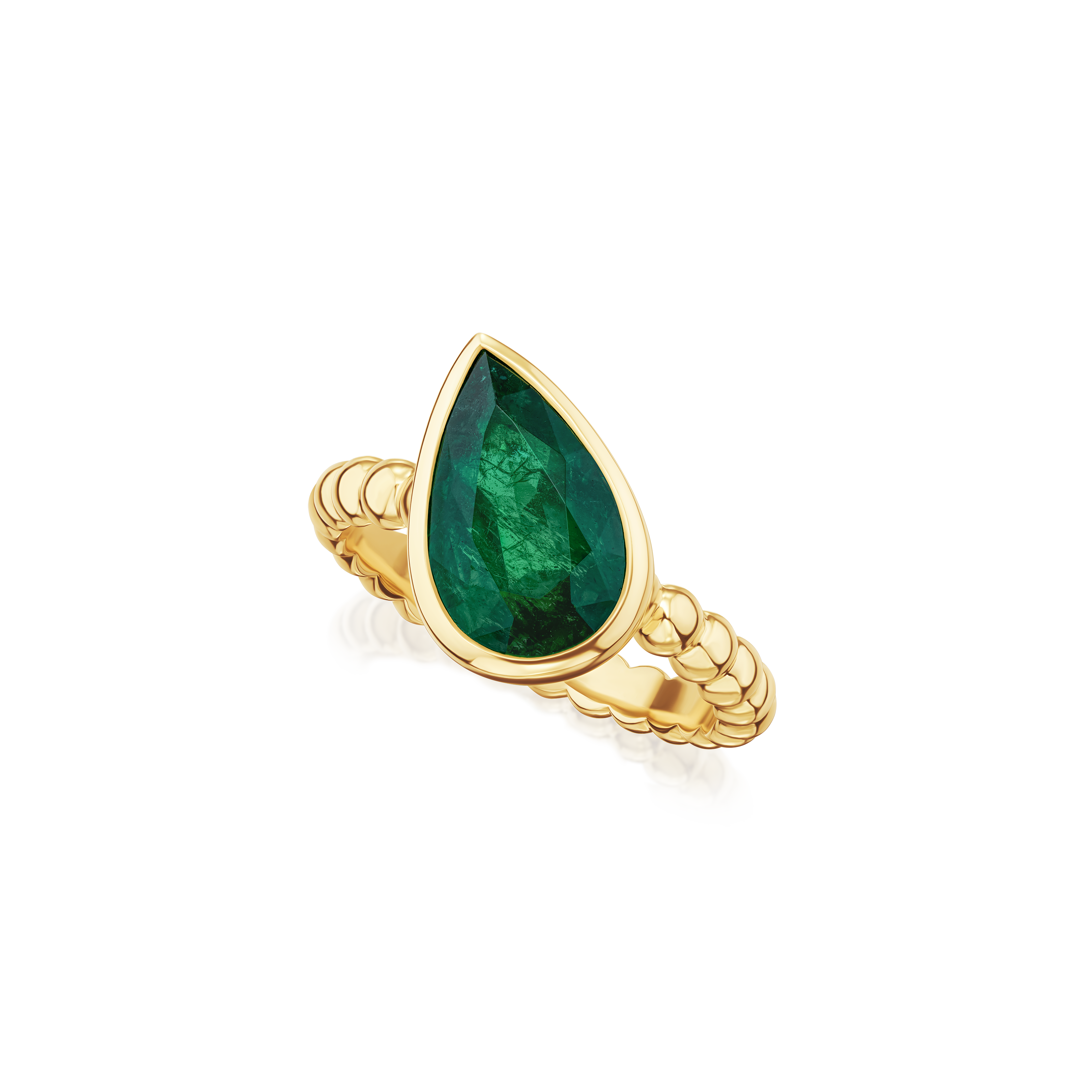 2.77ct Emerald Yellow Gold Ring