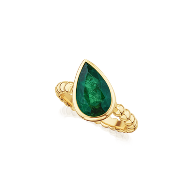 2.77ct Emerald Yellow Gold Ring