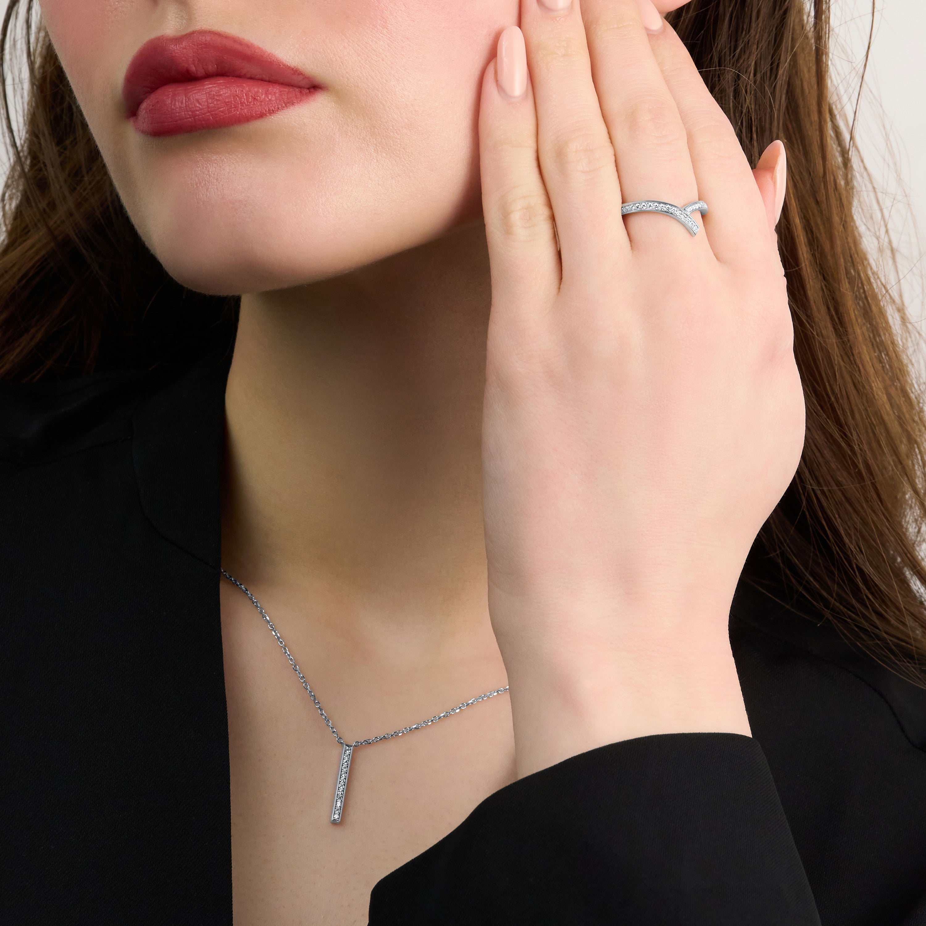 Skyline Platinum Curve Ring
