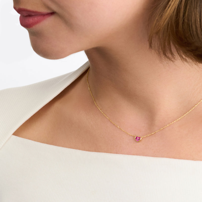 0.36ct Heart Shape Pink Sapphire Pendant