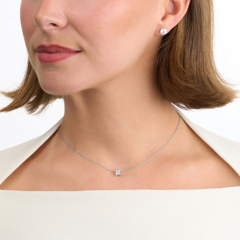 0.52ct Asscher Cut Diamond Solitaire Pendant