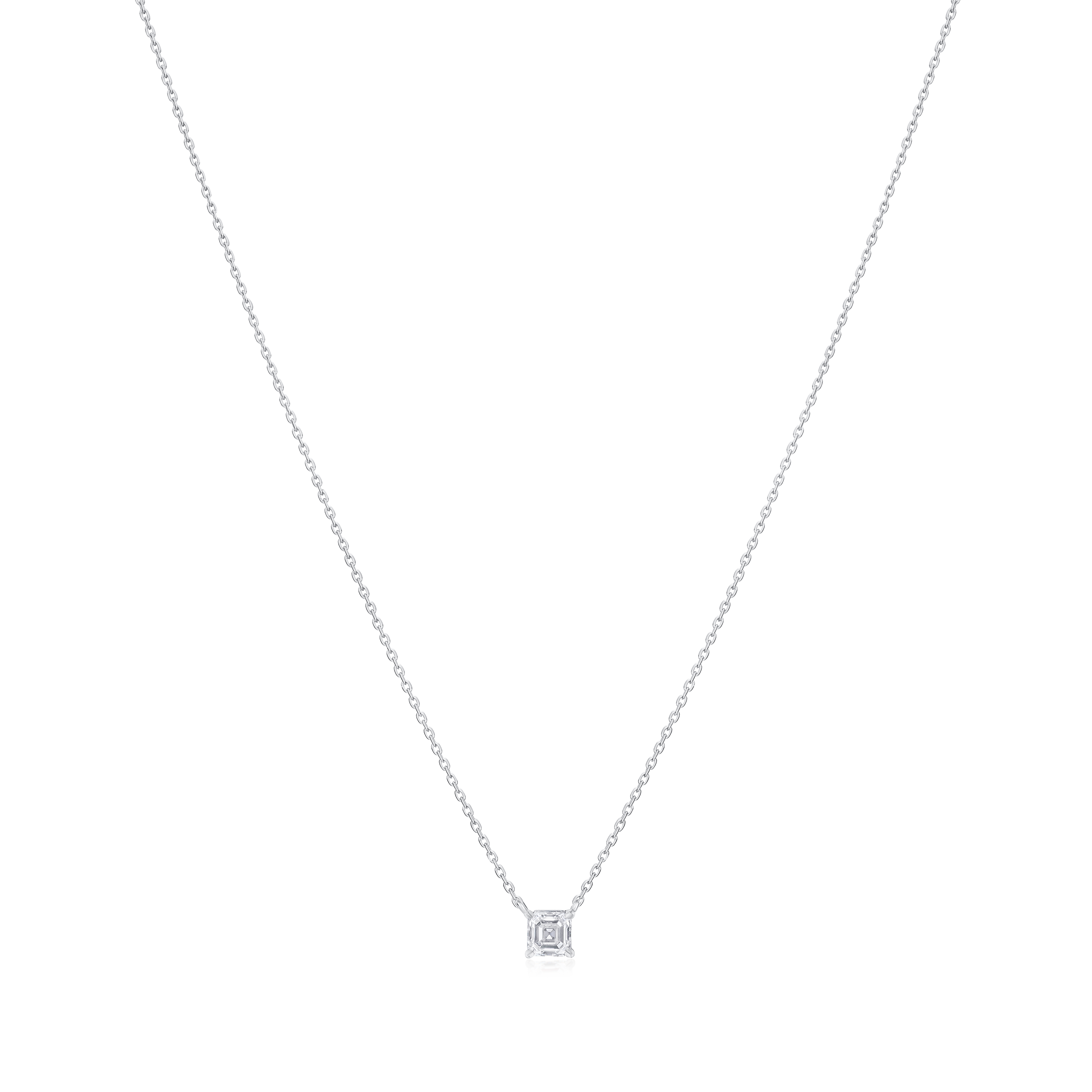 0.52ct Asscher Cut Diamond Solitaire Pendant