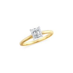0.91ct Square Emerald Cut Diamond Solitaire Ring