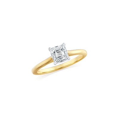 0.91ct Square Emerald Cut Diamond Solitaire Ring