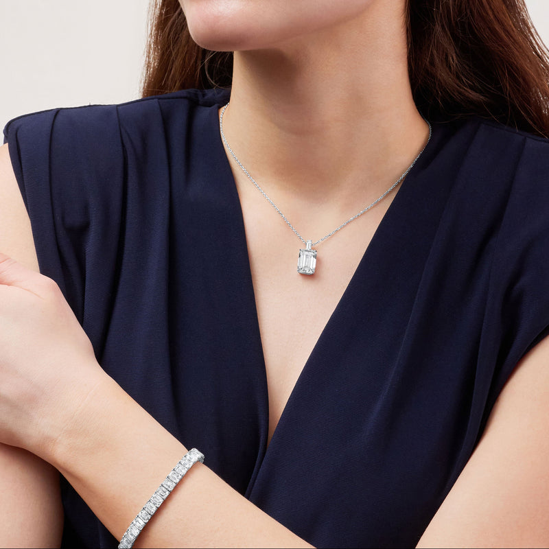 7.03ct Emerald Cut Diamond Pendant