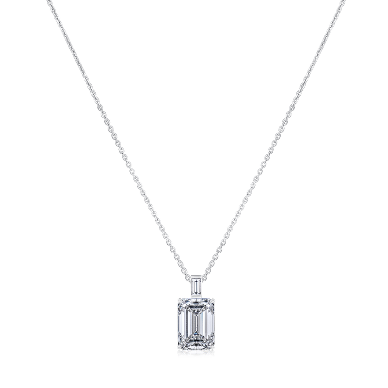7.03ct Emerald Cut Diamond Pendant