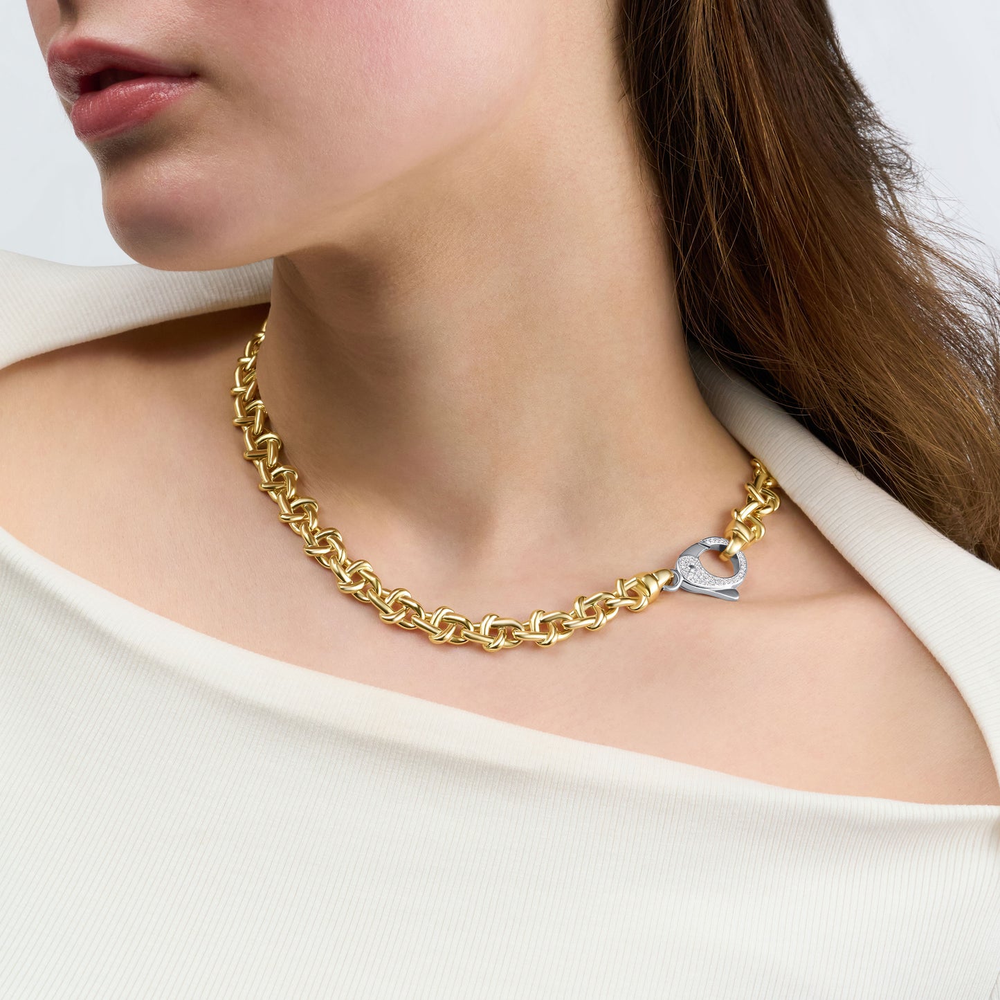 Infinity 18ct Yellow Gold Diamond Set Necklace