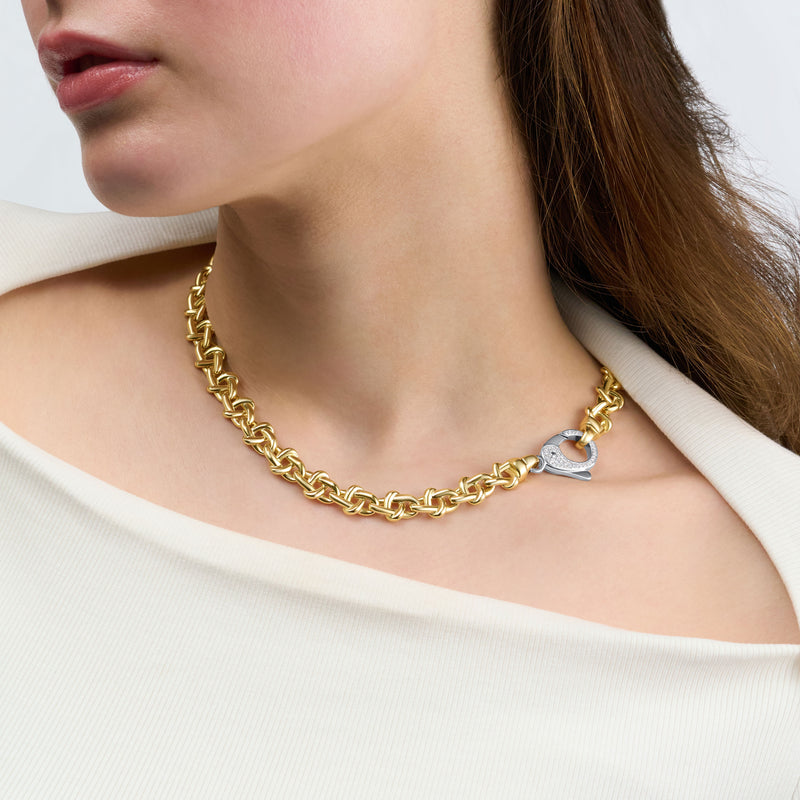 Infinity 18ct Yellow Gold Diamond Set Necklace