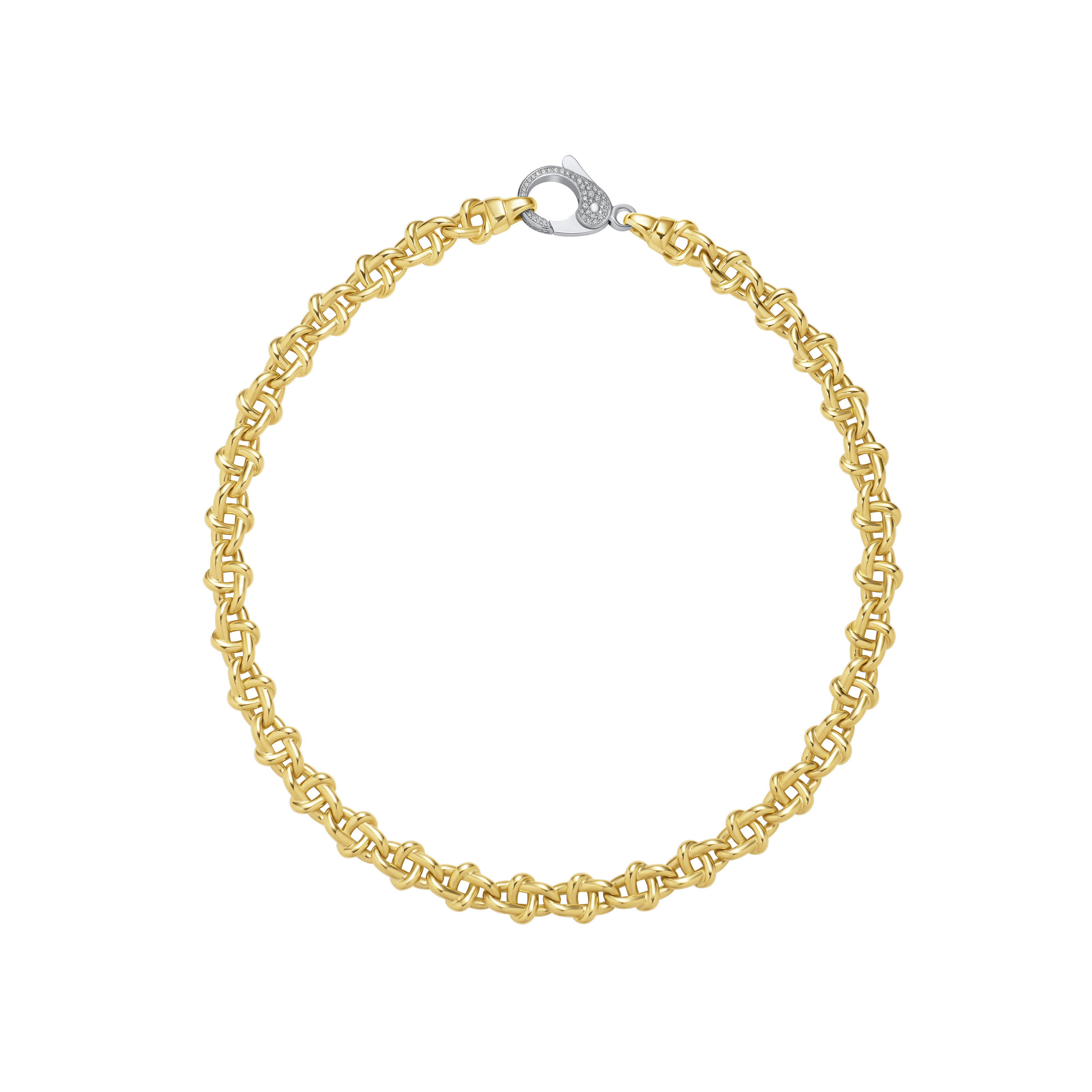 Infinity 18ct Yellow Gold Diamond Set Necklace