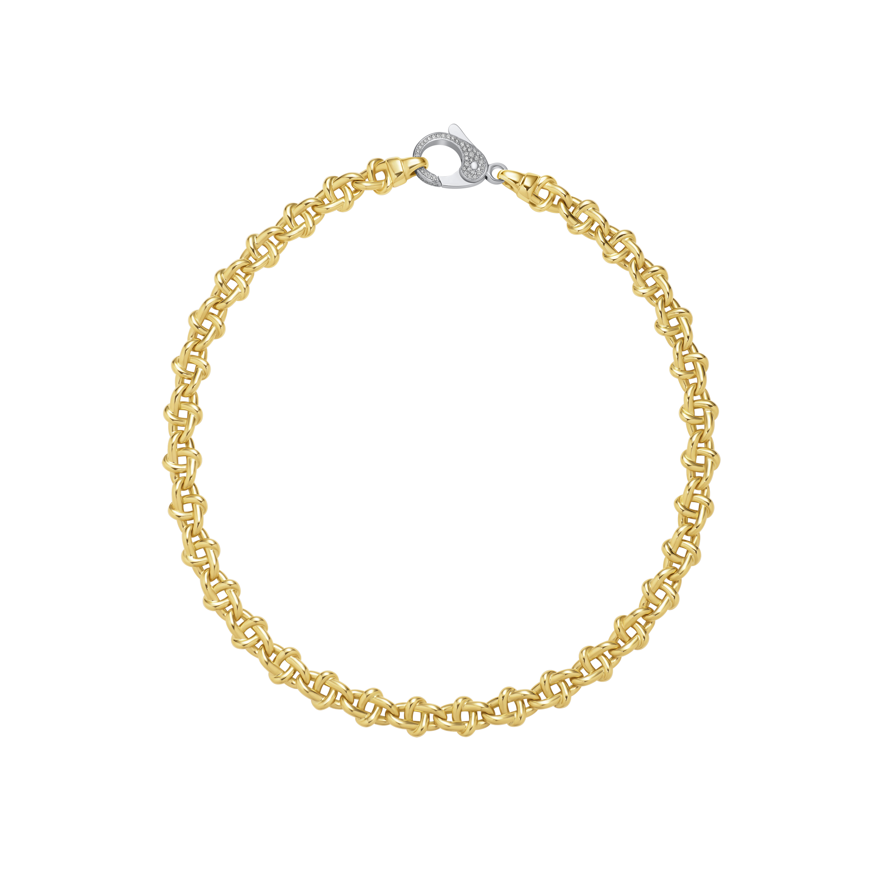 Infinity 18ct Yellow Gold Diamond Set Necklace