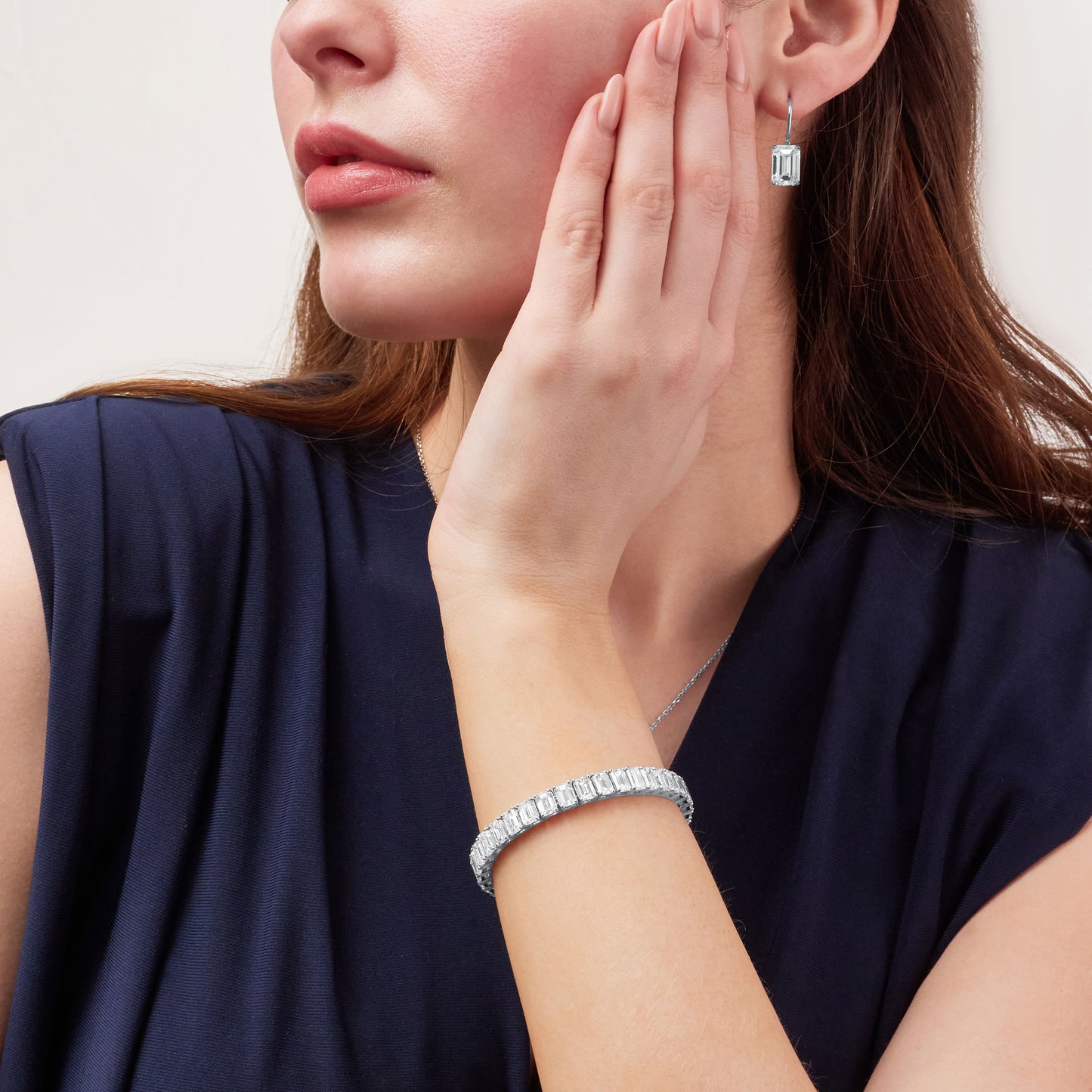 7.05ct Emerald Cut Diamond Drop Earrings