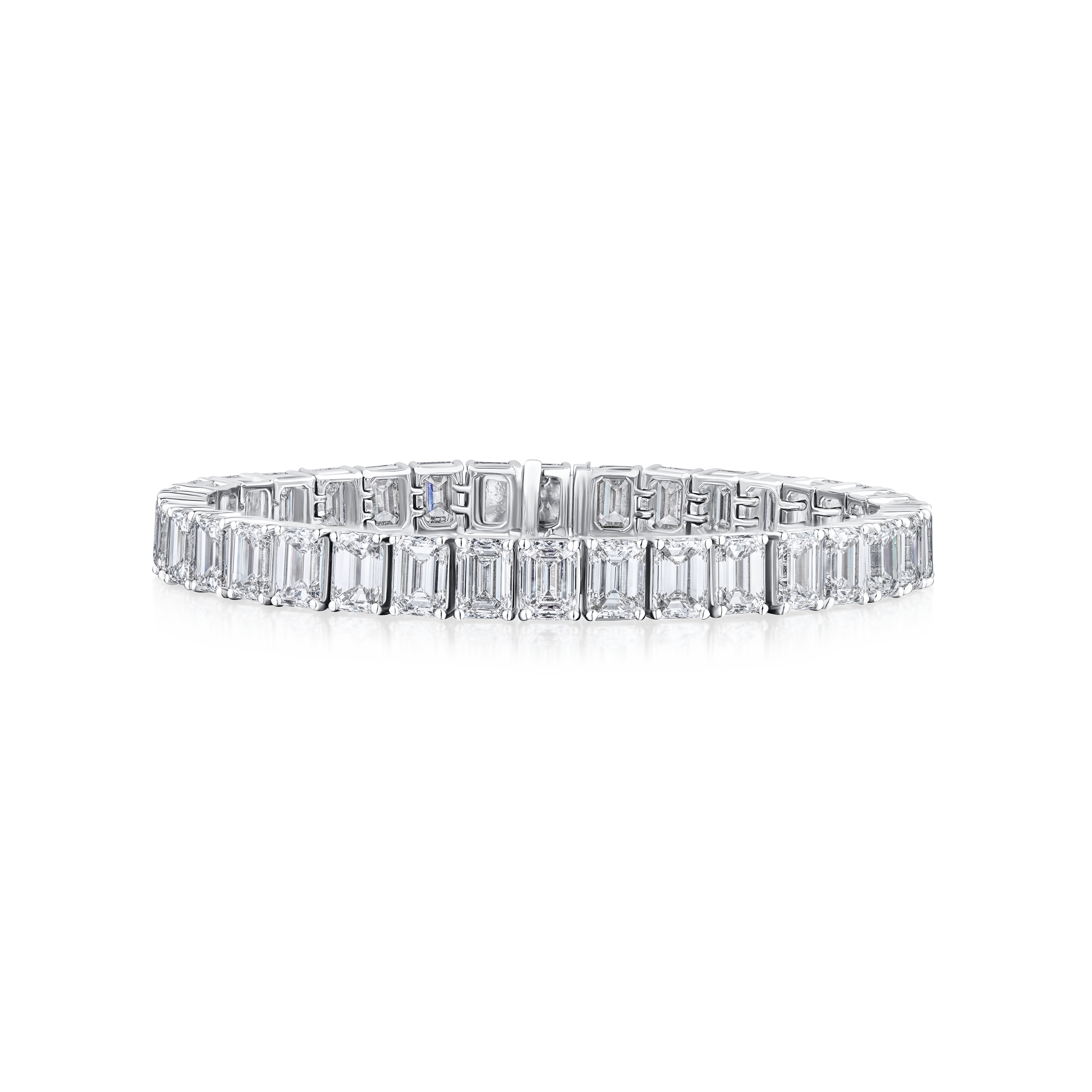 25.00ct Emerald Cut Diamond Line Bracelet