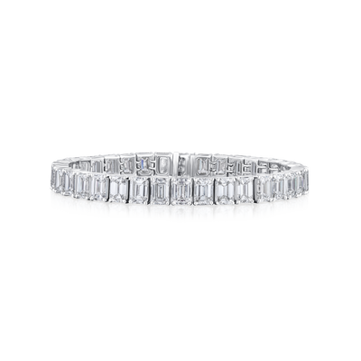 25.00ct Emerald Cut Diamond Line Bracelet