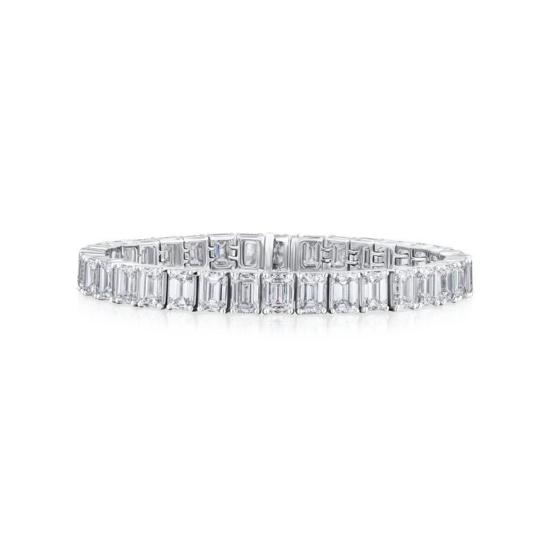 25.00ct Emerald Cut Diamond Line Bracelet