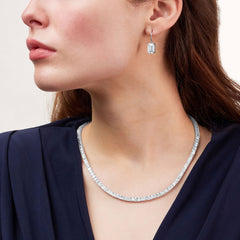 7.05ct Emerald Cut Diamond Drop Earrings