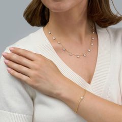 Spectacle Set Diamond 18ct Yellow Gold Necklace
