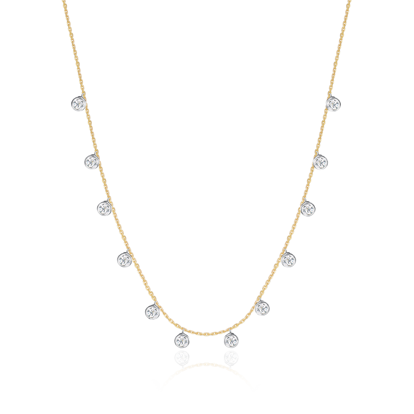 Spectacle Set Diamond 18ct Yellow Gold Necklace