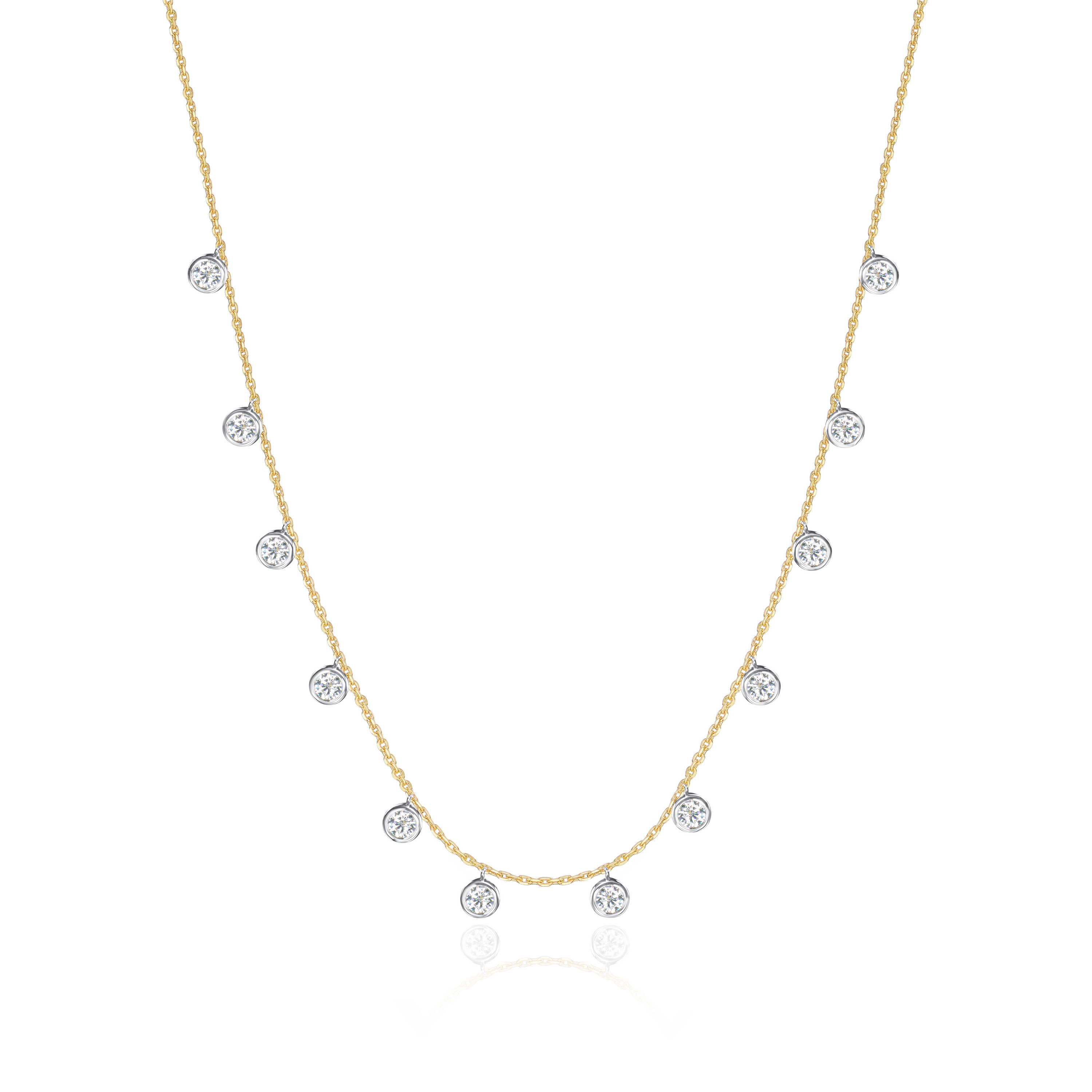 Spectacle Set Diamond 18ct Yellow Gold Necklace