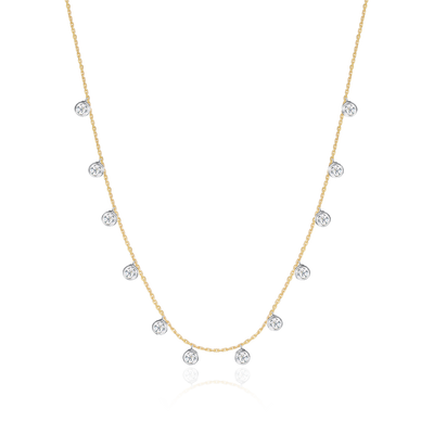 Spectacle Set Diamond 18ct Yellow Gold Necklace
