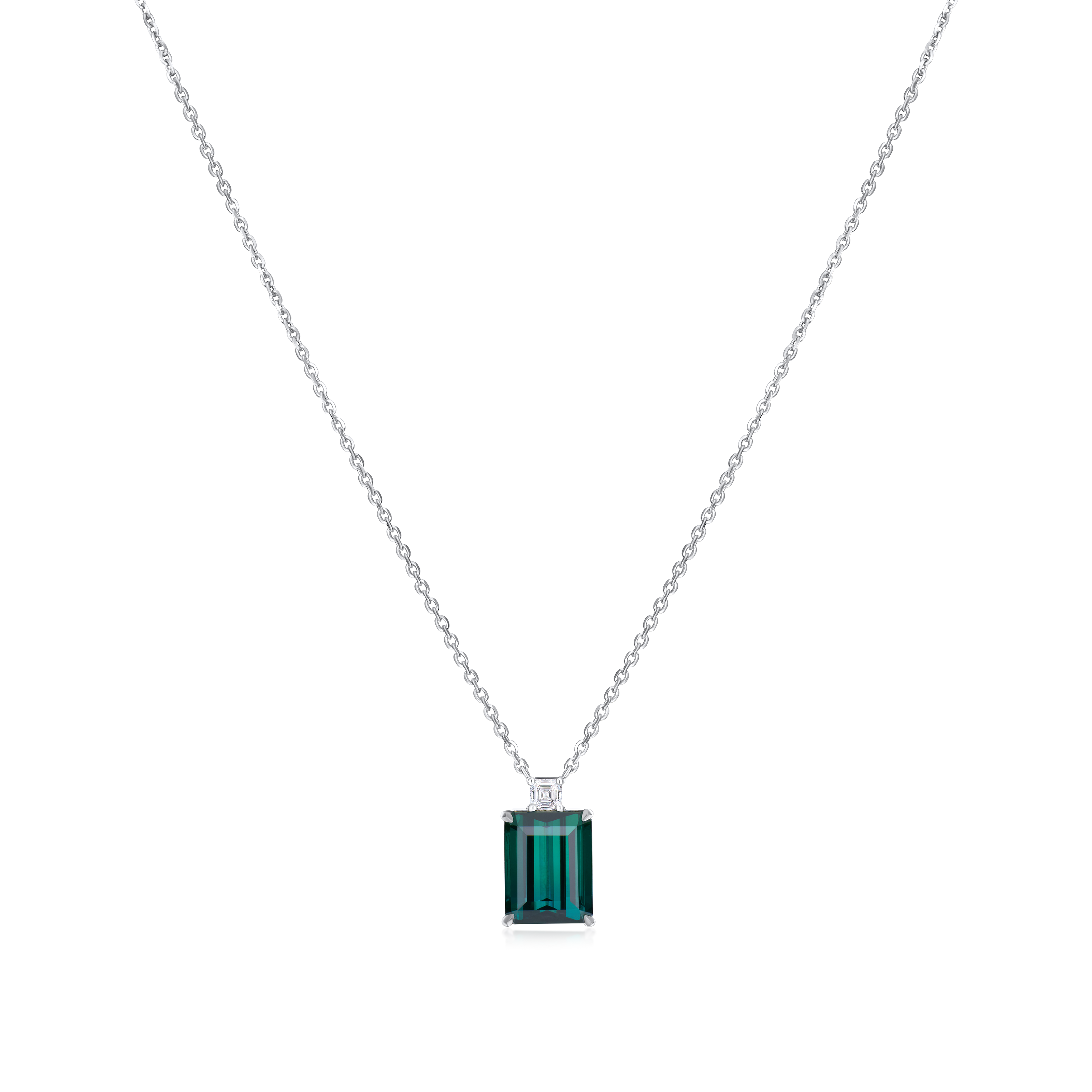 4.84ct Lagoon Tourmaline and Diamond Pendant