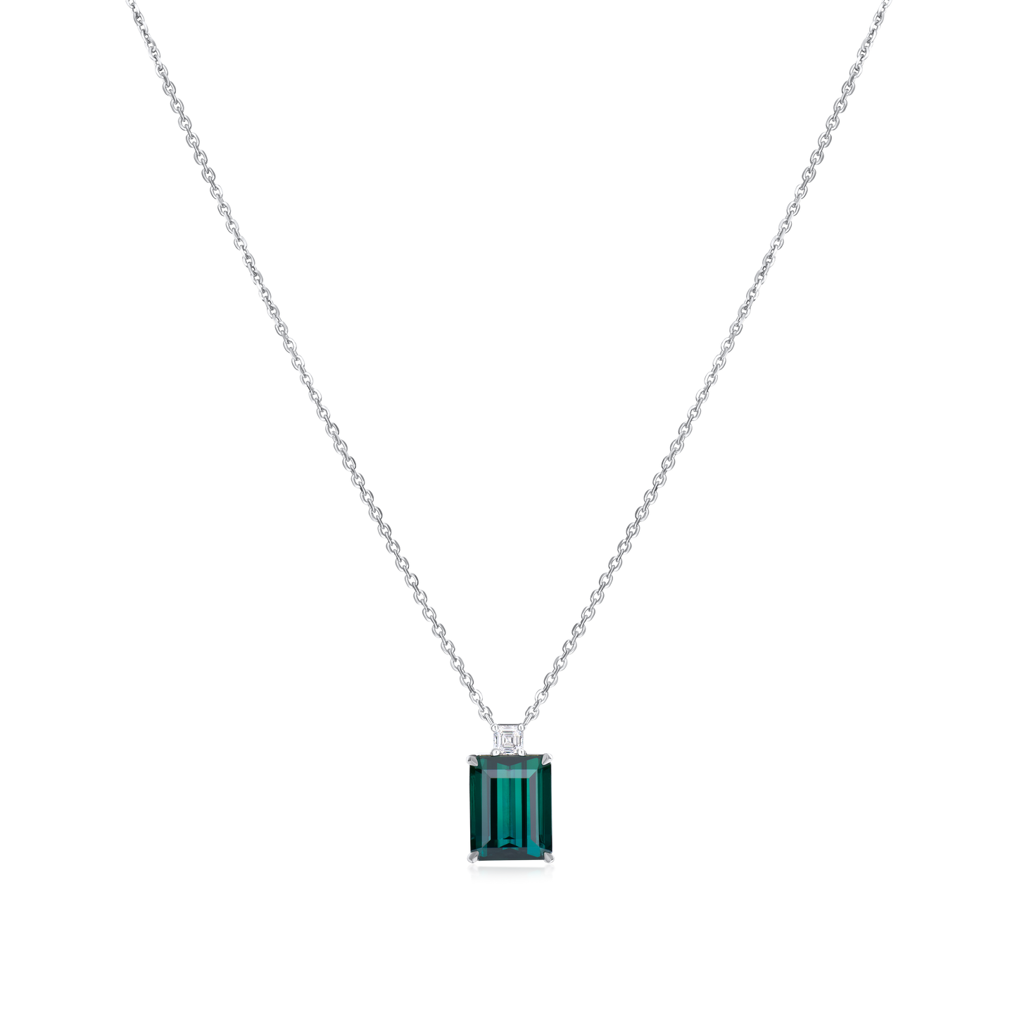 4.84ct Lagoon Tourmaline and Diamond Pendant
