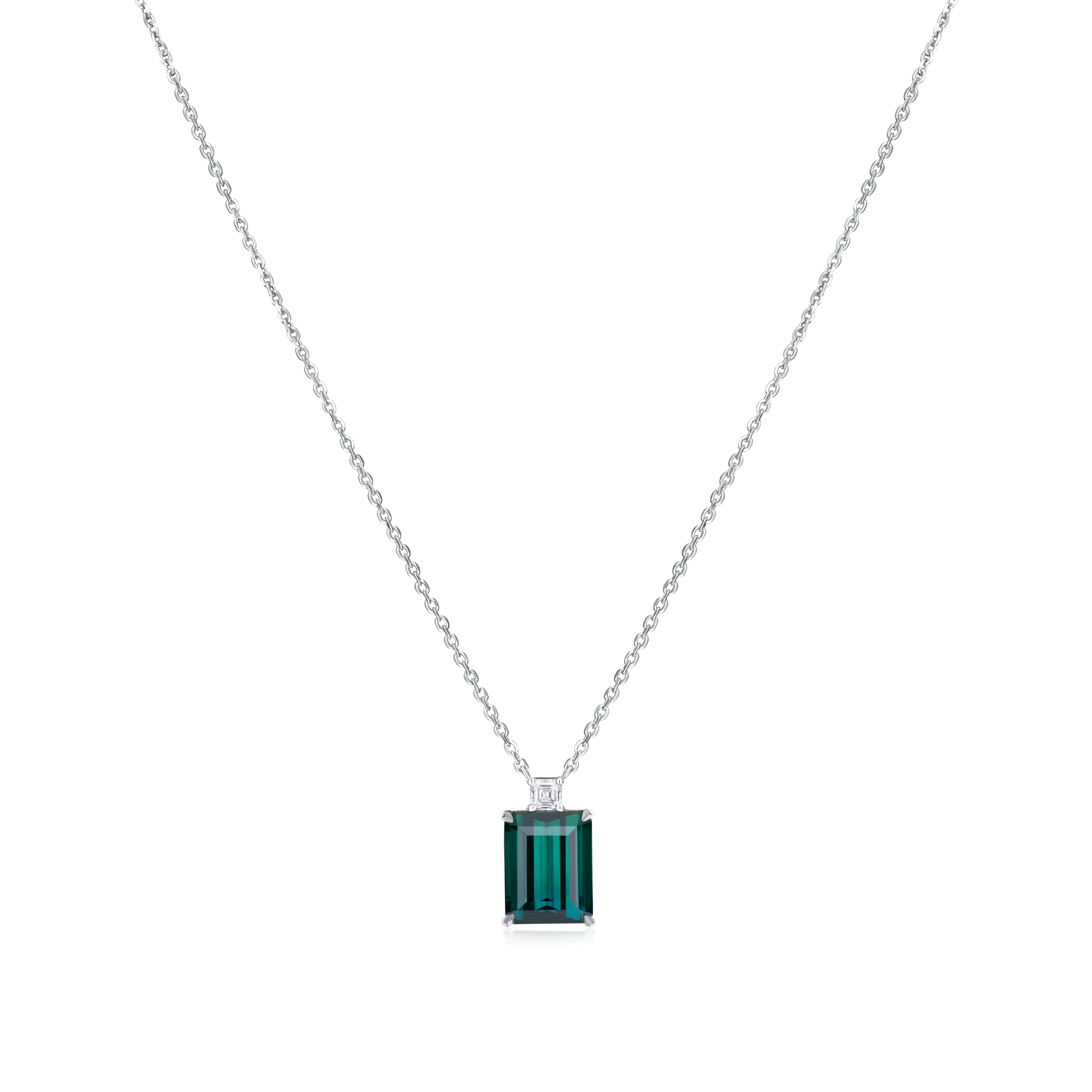 4.84ct Lagoon Tourmaline and Diamond Pendant