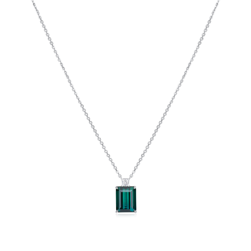 4.84ct Lagoon Tourmaline and Diamond Pendant