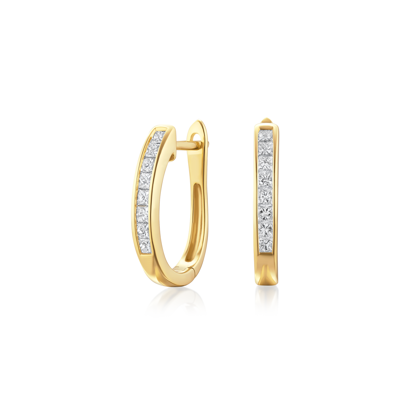 18ct Yellow Gold Diamond Set Hoop Earrings