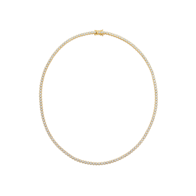 18ct Yellow Gold Round Brilliant Cut Diamond Line Necklace