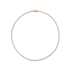 18ct Rose Gold Round Brilliant Cut Diamond Line Necklace