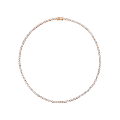 18ct Rose Gold Round Brilliant Cut Diamond Line Necklace