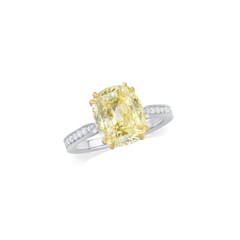5.78ct Yellow Sapphire Ring With Diamond Set Shoulders