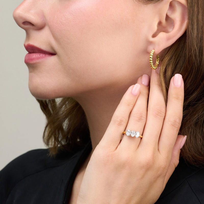 Oval Cut Diamond Three Stone Ring