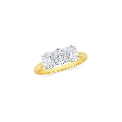 Oval Cut Diamond Three Stone Ring
