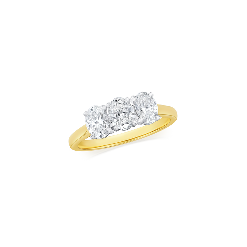 Oval Cut Diamond Three Stone Ring