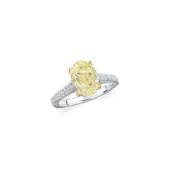 3.13ct Oval Cut Yellow Diamond Solitaire Ring